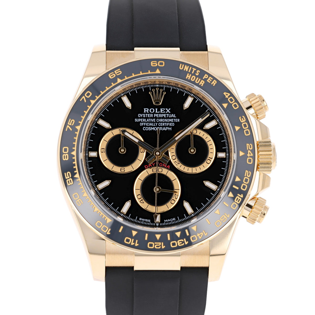 Rolex Daytona 126518LN Black NEW 2026 Yellow Gold Oysterflex 40 mm