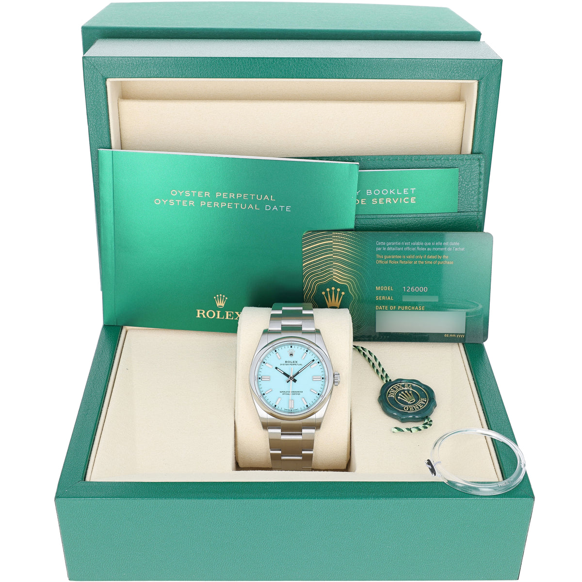 Rolex Oyster Perpetual 36 mm 126000 Turquoise NEW 2026 Tiffany