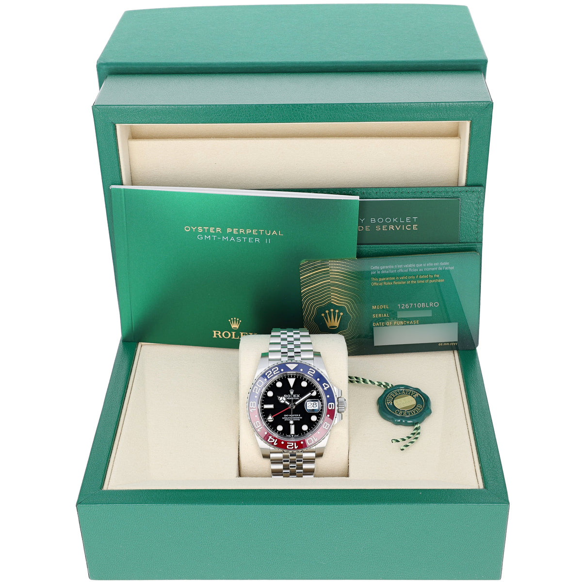 HELLOLUPO サイズ2 ROLEX 18K White Gold 40mm GMT Master II Pepsi 126719BLRO