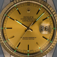 Rolex Datejust 16233 Champagne Jubilee 18k Yellow Gold & Steel 36 mm