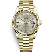 Rolex Day-Date 40 mm 228238 Silver Roman NEW 2024 President Yellow Gold