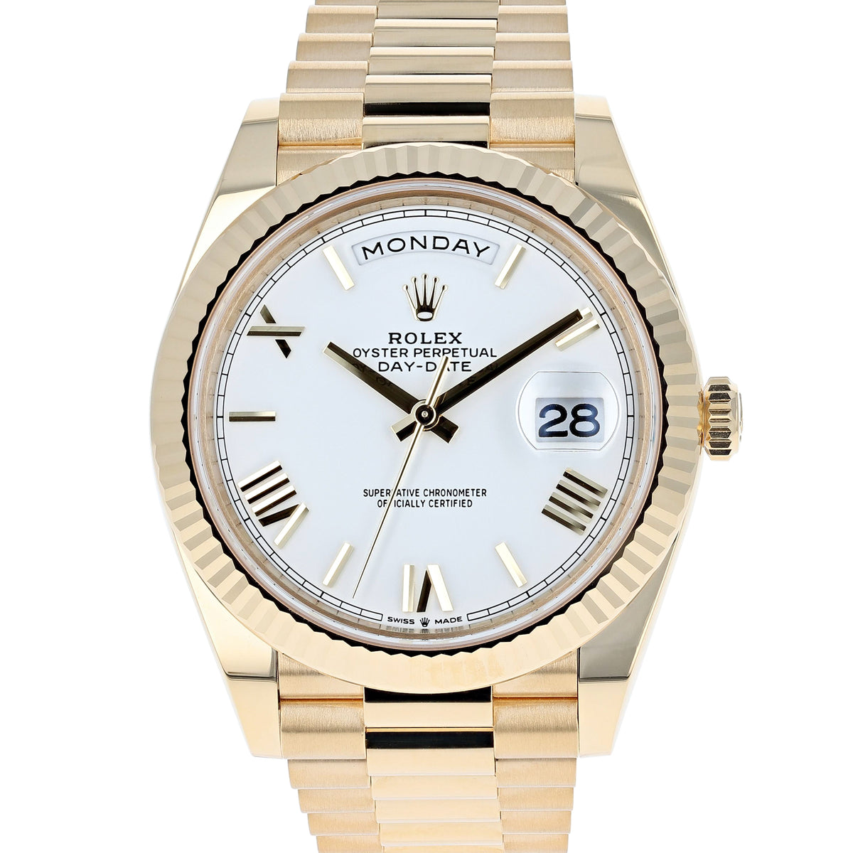 Rolex Day-Date 40 mm 228238 White Roman NEW 2026 President Yellow