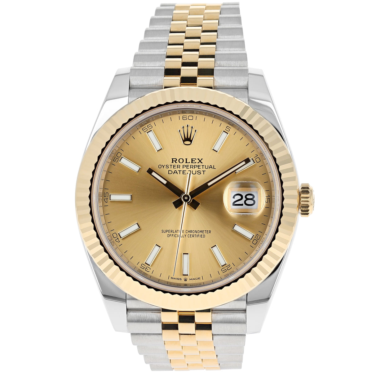 Rolex Datejust 126333 NEW 2023 Champagne Jubilee Yellow Gold Steel 41 mm