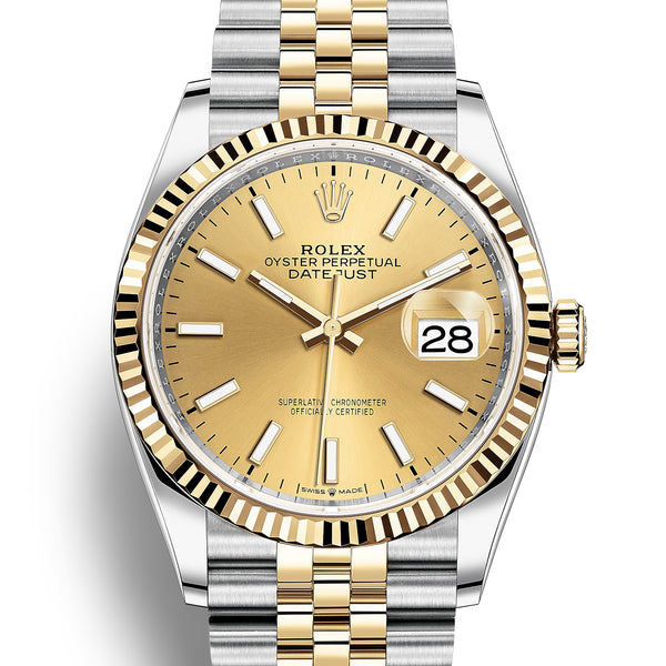 Rolex Datejust 36 mm 126233 Champagne NEW 2024 Jubilee Gold & Steel
