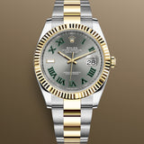 Rolex Datejust 41 mm 126333 Wimbledon NEW 2024 Slate Roman Oyster Gold & Steel