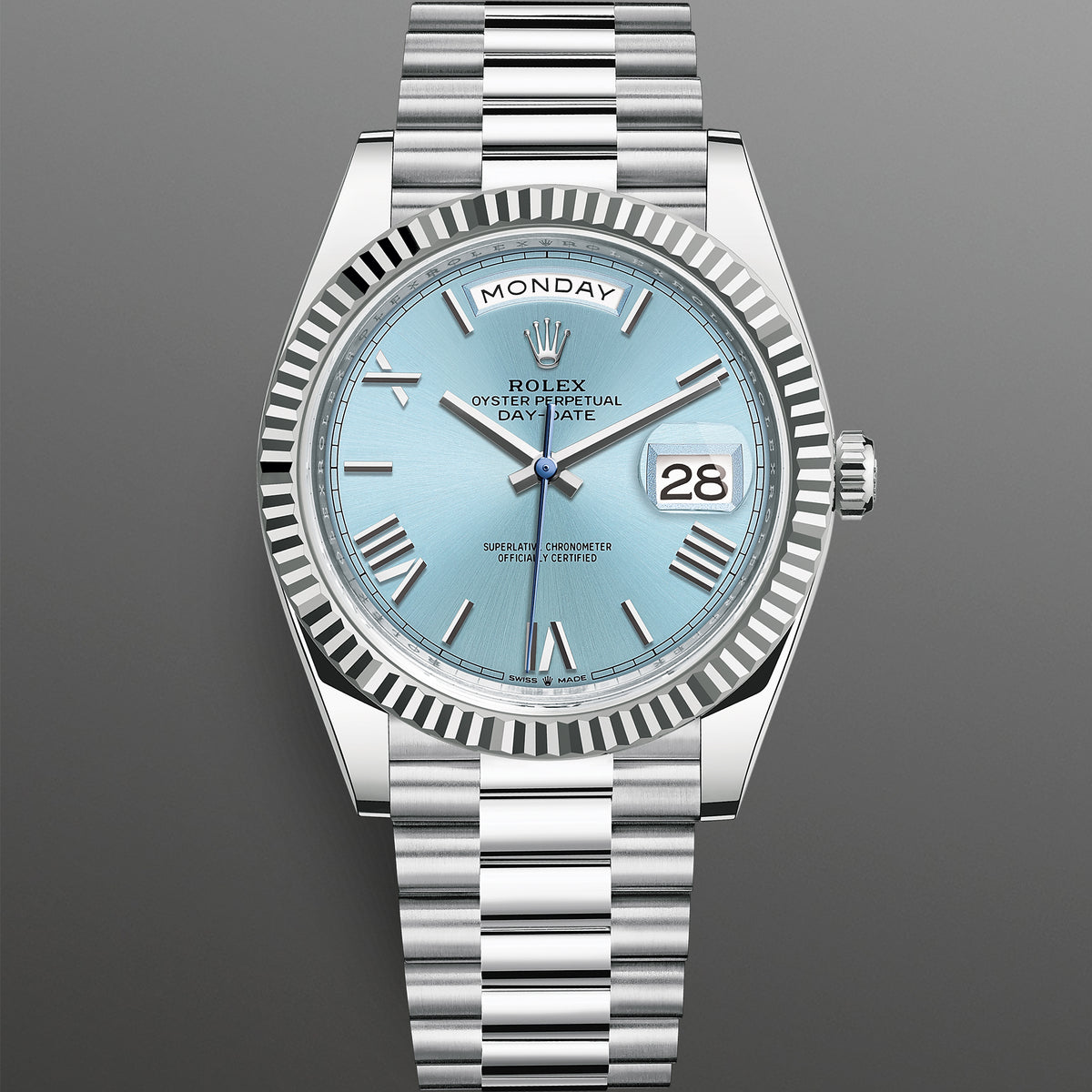 INTRODUCING: The All-New Rolex Day-Date Ice Blue Dial with Fluted Bezel —  Wrist Enthusiast