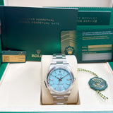 Rolex Oyster Perpetual 36 mm 126000 Turquoise NEW 2026 AUGUST STICKERS Tiffany Blue