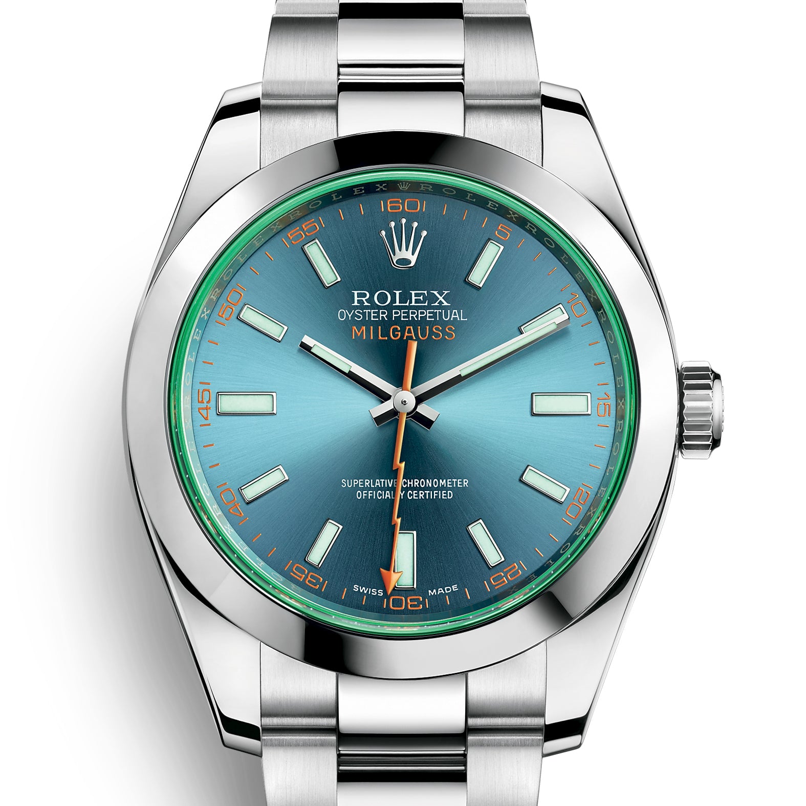 ず 38988: Rolex Milgauss, Ref. 116400GV, Z-Blue Dial, 2022 Full