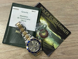 Rolex Submariner Date 16613 T Serti Silver Blue 2006 Yellow Gold Steel 40 mm