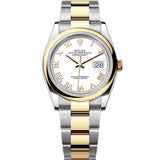 Rolex Datejust 36 mm 126203 White Roman Oyster Gold & Steel