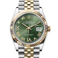 Rolex Datejust 36 mm 126233 Green Roman NEW 2025 SEPTEMBER Diamonds VI IX Jubilee Gold Steel