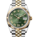 Rolex Datejust 36 mm 126233 Green Roman NEW 2025 SEPTEMBER Diamonds VI IX Jubilee Gold Steel