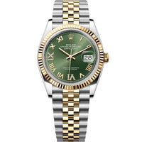 Rolex Datejust 36 mm 126233 Green Roman NEW 2025 SEPTEMBER Diamonds VI IX Jubilee Gold Steel