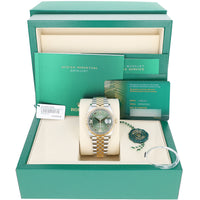 Rolex Datejust 36 mm 126233 Green Roman NEW 2025 SEPTEMBER Diamonds VI IX Jubilee Gold Steel