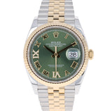Rolex Datejust 36 mm 126233 Green Roman NEW 2026 FEBRUARY Diamonds VI IX Jubilee Gold Steel