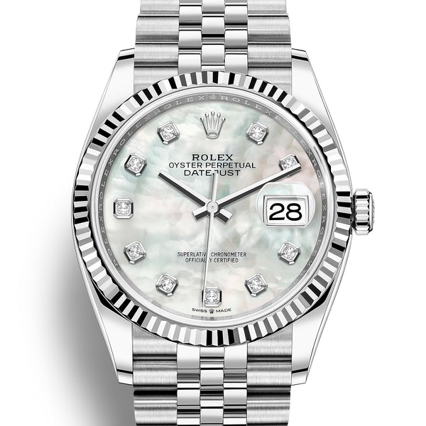 Rolex Datejust 36 mm 126234 Mother of Pearl MOP White Diamonds Jubilee NEW 2024 FEB