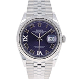Rolex Datejust 36 mm 126234 Aubergine VI IX Diamonds Jubilee Steel