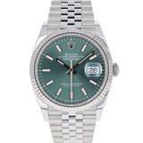 Rolex Datejust 36 mm 126234 Mint Green NEW 2026 MAY Jubilee