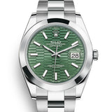 Rolex Datejust 41 mm 126300 Green Fluted Motif Oyster Steel