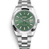 Rolex Datejust 41 mm 126300 Green Fluted Motif Oyster Steel