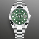 Rolex Datejust 41 mm 126300 Green Fluted Motif Oyster Steel