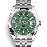 Rolex Datejust 41 mm 126300 Green Fluted Motif Jubilee Steel