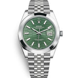 Rolex Datejust 41 mm 126300 Green Fluted Motif Jubilee Steel