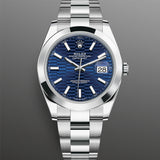 Rolex Datejust 41 mm 126300 Blue Fluted Motif Oyster Steel