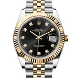 Rolex Datejust 41 mm 126333 Black NEW 2026 Diamonds Jubilee Gold & Steel