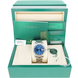 Rolex Datejust 41 blue Oyster full set with white barcode serial tag