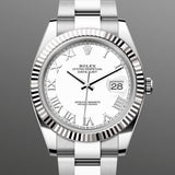 Rolex Datejust 41 mm 126334 White Roman Oyster Steel