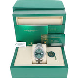 Rolex Datejust mint green Jubilee full set with white barcode serial tag