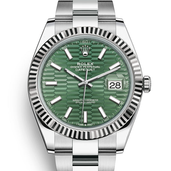 Rolex Datejust 41 mm 126334 Green Fluted UNWORN 2022 Oyster Steel