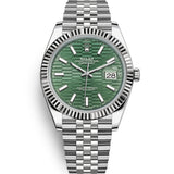 Rolex Datejust 41 mm 126334 Green Fluted Jubilee Steel