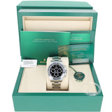 Rolex Daytona black dial full set with white barcode serial tag