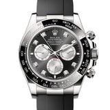 Rolex Daytona 126519LN Black Diamonds NEW 2024 OCTOBER White Gold Oysterflex 40 mm