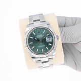 Rolex Datejust 41 mm 126334 Mint Green NEW 2024 SEPTEMBER Oyster Steel