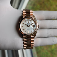 Rolex Day-Date 40 mm 228235 MOP NEW 2024 AUGUST Mother of Pearl President Rose Gold