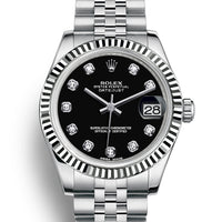 Rolex Datejust 31 mm 178274 Black Diamonds 2019 Full Set Jubilee