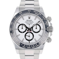 Rolex Daytona 126500LN White NEW STICKERS 2025 JULY Panda Oyster Steel 40 mm