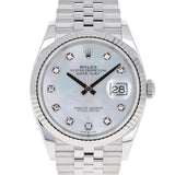 Rolex Datejust 36 mm 126234 Mother of Pearl NEW 2024 MOP White Diamonds Jubilee