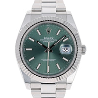 Rolex Datejust 41 mm 126334 Mint Green NEW 2024 SEPTEMBER Oyster Steel