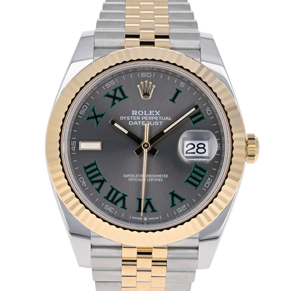 Rolex Datejust 41 mm 126333 Wimbledon NEW 2024 Jubilee Slate Roman Gold & Steel