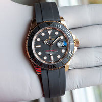 Rolex Yacht-Master 126655 Black NEW 2025 AUGUST Rose Gold Oysterflex 40 mm