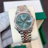 Rolex Datejust 36 mm 2026 AUGUST UNWORN 126231 Mint Green Roman STICKERS Jubilee Rose Gold & Steel