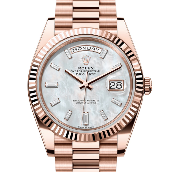 Rolex Day-Date 40 mm 228235 MOP NEW 2024 AUGUST Mother of Pearl President Rose Gold