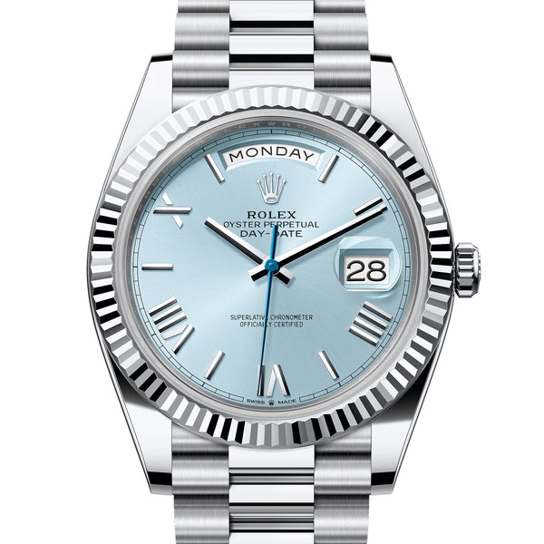 Rolex Day-Date 228236 Ice Blue Roman NEW 2025 AUGUST President Platinum 40 mm