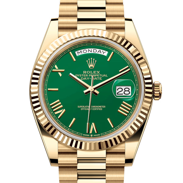 Rolex Day-Date 40 mm 228238 Green NEW 2025 JULY President Yellow Gold