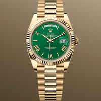 Rolex Day-Date 40 mm 228238 Green NEW 2025 JULY President Yellow Gold