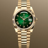 Rolex Day-Date 40 mm 228238 Green Ombré NEW 2024 President Yellow Gold